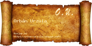 Orbán Urzula névjegykártya